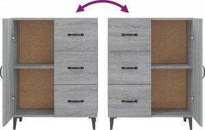 vidaXL vidaXL Szafka, szary dąb sonoma, 69,5x34x90cm, materiał drewnopochodny 8