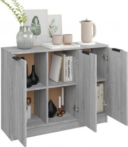 vidaXL Szafka, szary dąb sonoma, 90,5x30x70 cm cm 4
