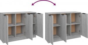 vidaXL Szafka, szary dąb sonoma, 90,5x30x70 cm cm 8