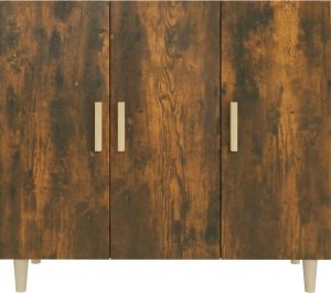 vidaXL Szafka, przydymiony dąb, 90x34x80 cm 3