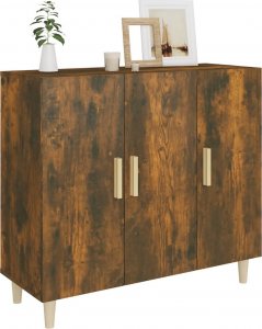 vidaXL Szafka, przydymiony dąb, 90x34x80 cm 7