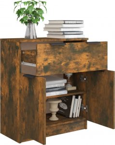 vidaXL vidaXL Szafka, przydymiony dąb, 60x30x70 cm, materiał drewnopochodny 4