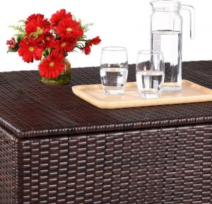 Skrzynia ogrodowa WideShop RATANOWY KUFER SKRZYNIA KOSZ POLLYRATTAN BRĄZOWY 3