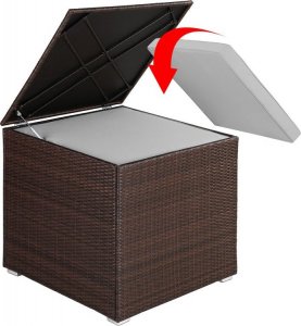 Skrzynia ogrodowa WideShop RATANOWY KUFER SKRZYNIA KOSZ POLLYRATTAN BRĄZOWY 8