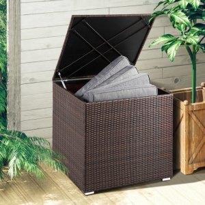 Skrzynia ogrodowa WideShop RATANOWY KUFER SKRZYNIA KOSZ POLLYRATTAN BRĄZOWY 10