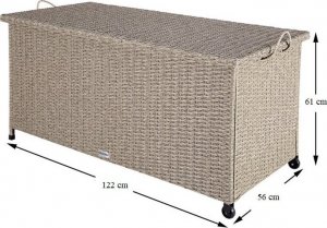 Skrzynia ogrodowa WideShop RATANOWY KUFER SKRZYNIA KOSZ POLLYRATTAN KREMOWY 5