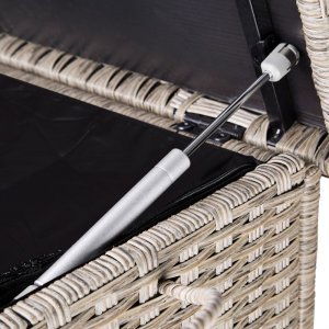 Skrzynia ogrodowa WideShop RATANOWY KUFER SKRZYNIA KOSZ POLLYRATTAN KREMOWY 8