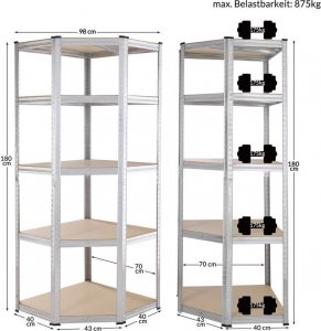WideShop METALOWY REGAŁ MAGAZYNOWY DO GARAŻU NAROŻNY 2