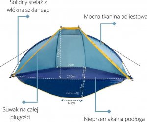 Utendors Namiot plażowy Utendors 190384-UT-BT z zamknięciem 6