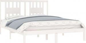 vidaXL vidaXL Rama łóżka, biała, lite drewno sosnowe, 140x200 cm 3