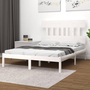 vidaXL vidaXL Rama łóżka, biała, lite drewno, 160 x 200 cm 1
