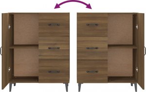 vidaXL Szafka, brązowy dąb, 69,5x34x90 cm 8