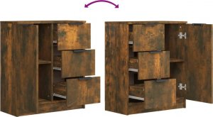 vidaXL Szafka, przydymiony dąb, 60x30x70 cm 6