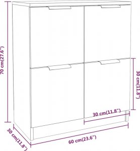 vidaXL vidaXL Komody, 2 szt., białe, 60x30x70 cm, materiał drewnopochodny 7