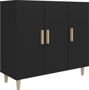 vidaXL Szafka, czarna, 90x34x80 cm, materiał drewnopochodny 2