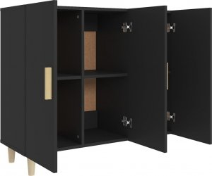 vidaXL Szafka, czarna, 90x34x80 cm, materiał drewnopochodny 4