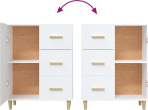 vidaXL vidaXL Szafka, biała, 69,5x34x90 cm, materiał drewnopochodny 8