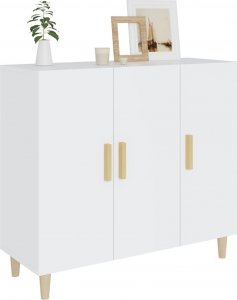 vidaXL Szafka, biała, 90x34x80 cm, materiał drewnopochodny 7