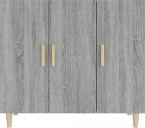 vidaXL vidaXL Szafka, szary dąb sonoma, 90x34x80 cm, materiał drewnopochodny 3