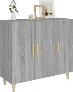 vidaXL vidaXL Szafka, szary dąb sonoma, 90x34x80 cm, materiał drewnopochodny 7
