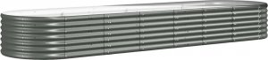 vidaXL vidaXL Donica ogrodowa, malowana proszkowo stal, 296x80x36 cm, szara 2