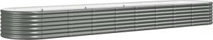vidaXL vidaXL Donica ogrodowa, malowana proszkowo stal, 368x80x36 cm, szara 2