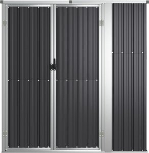 vidaXL vidaXL Szopa ogrodowa, antracytowa, 161x89x161 cm, stal galwanizowana 3