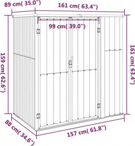 vidaXL vidaXL Szopa ogrodowa, antracytowa, 161x89x161 cm, stal galwanizowana 7