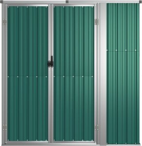 vidaXL vidaXL Szopa ogrodowa, zielona, 161x89x161 cm, stal galwanizowana 3