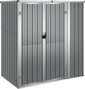 vidaXL vidaXL Szopa ogrodowa, szara, 161x89x161 cm, stal galwanizowana 2