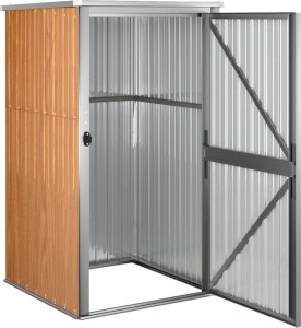 vidaXL vidaXL Szopa ogrodowa, brązowa, 88x89x161 cm, stal galwanizowana 5