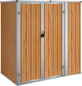 vidaXL vidaXL Szopa ogrodowa, brązowa, 161x89x161 cm, stal galwanizowana 2