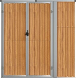 vidaXL vidaXL Szopa ogrodowa, brązowa, 161x89x161 cm, stal galwanizowana 3