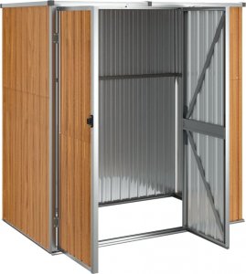 vidaXL vidaXL Szopa ogrodowa, brązowa, 161x89x161 cm, stal galwanizowana 4