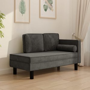 vidaXL vidaXL 2-osobowa sofa, ciemnoszara, tapicerowana aksamitem 1