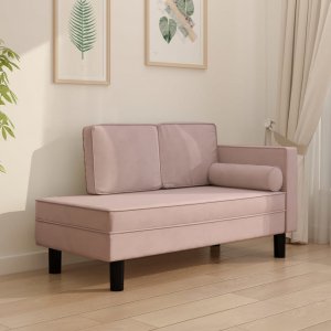 vidaXL vidaXL 2-osobowa sofa, różowa, tapicerowana aksamitem 1