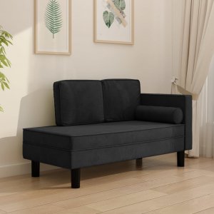 vidaXL vidaXL 2-osobowa sofa, czarna, tapicerowana aksamitem 1