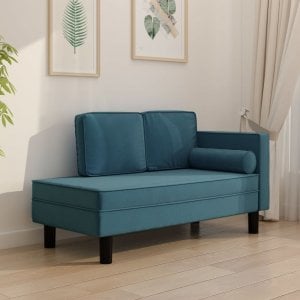 vidaXL vidaXL 2-osobowa sofa, niebieska, tapicerowana aksamitem 1