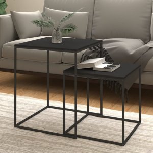 vidaXL vidaXL Zestaw stolików, 2 szt., materiał drewnopochodny i metal 1