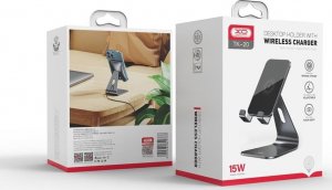 XO uchwyt podstawka TK20 z ładowaniem indukcyjnym czarny 15W 2