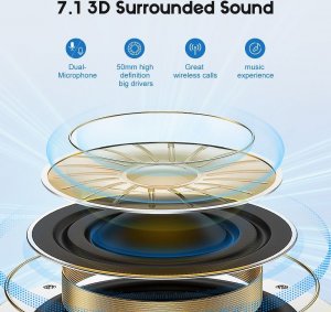 Słuchawki Słuchawki bezprzewodowe Gamingowe 3D Stereo Sound z Mikrofonem Wintory W1 (czarne) 3