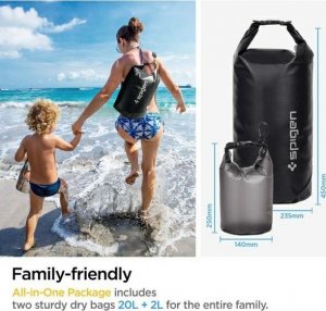 Spigen Spigen Universal Waterproof Bag A630 czarny/black uniwersalne dwie torby wodoodporne (20L oraz 2L) AMP04534 4