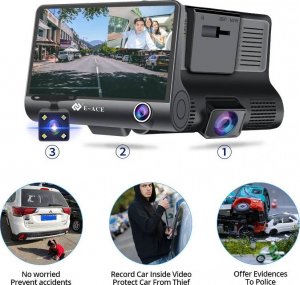 Wideorejestrator Techonic ZESTAW: WIDEOREJESTRATOR JAZDY 3W1 + KARTA PAMIĘCI 32GB 12