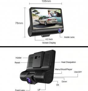 Wideorejestrator Techonic ZESTAW: WIDEOREJESTRATOR JAZDY 3W1 + KARTA PAMIĘCI 32GB 14