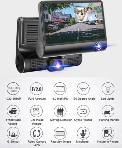 Wideorejestrator Techonic ZESTAW: WIDEOREJESTRATOR JAZDY 3W1 + KARTA PAMIĘCI 32GB 10