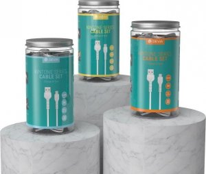 Kabel USB Techonic Devia kabel Kintone USB - USB-C 1,0 m 2,1A biały zestaw 30 szt V2 2