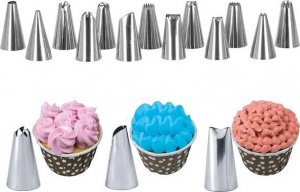 Springos Rękaw cukierniczy silikonowy 16 elem. do dekoracji niebieski UNIWERSALNY 6