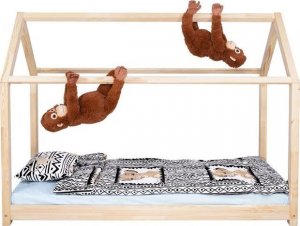 Springos Łóżko dziecięce 160x80cm drewniane łóżeczko ze stelażem domek dla dziecka UNIWERSALNY 1