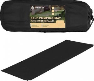 Springos Mata samopompująca 180 cm mata turystyczna biwakowa z pokrowcem czarna UNIWERSALNY 16
