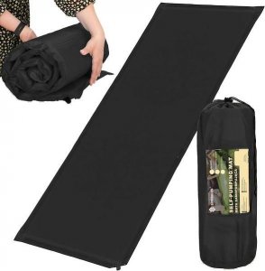 Springos Mata samopompująca 180 cm mata turystyczna biwakowa z pokrowcem czarna UNIWERSALNY 17